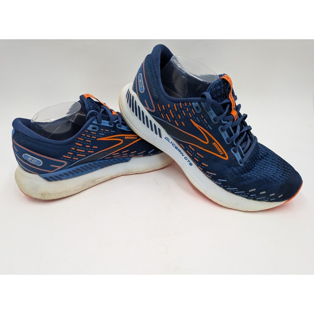 Brooks Glycerin GTS 20 Mens Navy Blue Orange Running Shoes 1103831D416